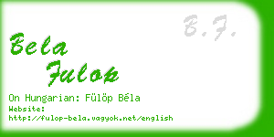 bela fulop business card